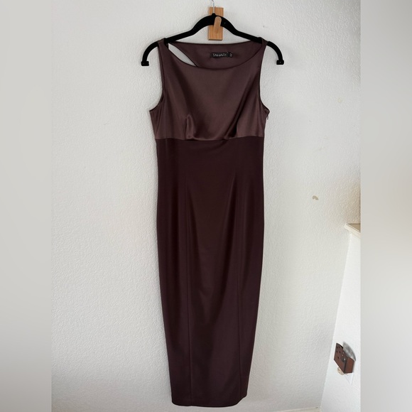Vintage 90s Tahari Chocolate Brown Midi Dress